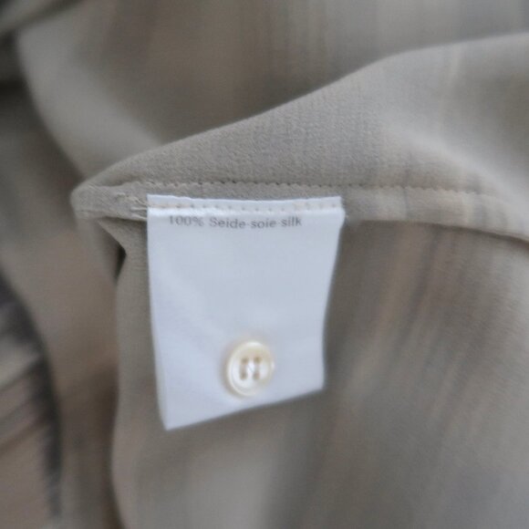 AKRIS Stripe & check  silk georgette shirt F 48 US 16 - Picture 8 of 8